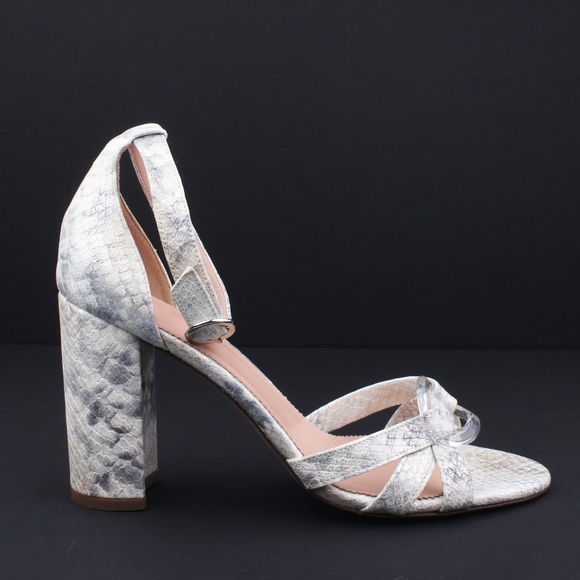 New JCREW Stella Heels Metallic Snakeskin Leather - Picture 5 of 7